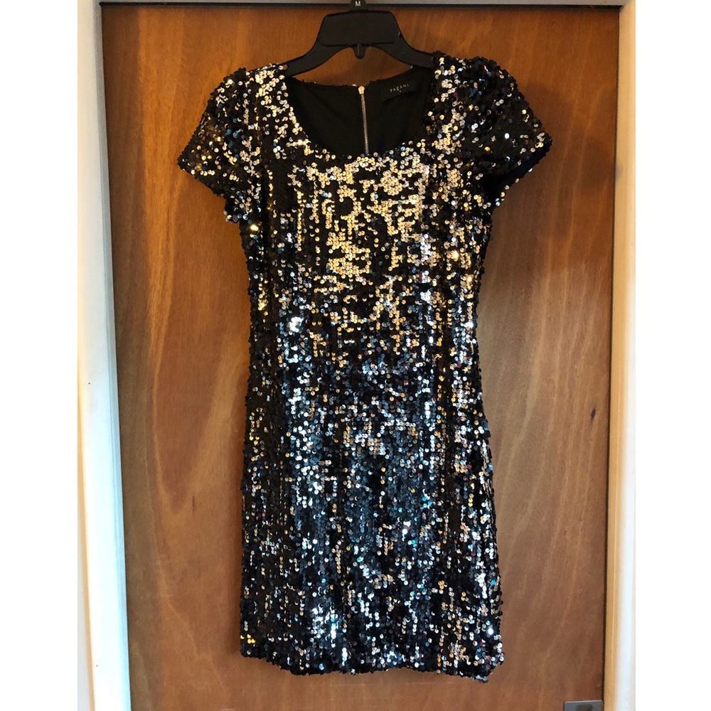 PRICE DROP: Pagani Black and Silver Sequined Dress